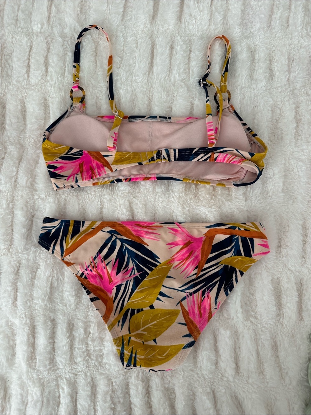 Target Tropical Leaf Print Bikini Set in Pink, Olive & Navy - Picture 5 of 7